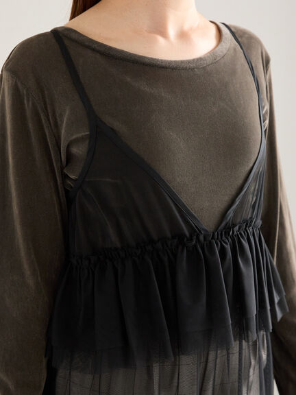 前後2WAYレイヤードキャミワンピース（オフホワイト/グレー/ブラック）｜Te chichi（テチチ）通販