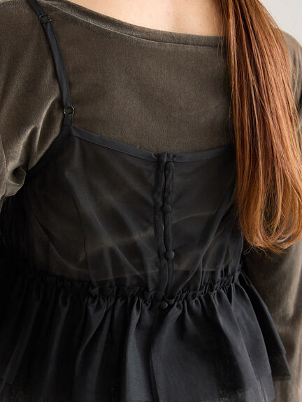 前後2WAYレイヤードキャミワンピース（オフホワイト/グレー/ブラック）｜Te chichi（テチチ）通販