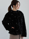 【佐藤晴美着用】パールドットエコファーショートコート（ブラック）｜Te chichi（テチチ）通販