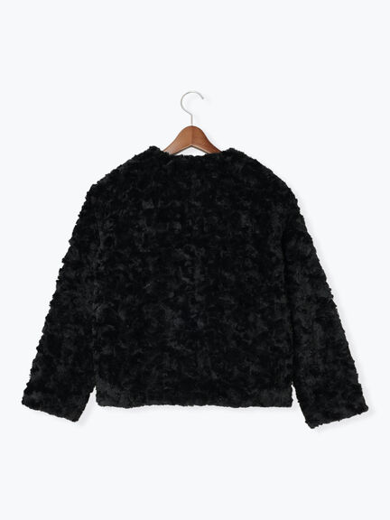 【佐藤晴美着用】パールドットエコファーショートコート（オフホワイト/ブラック）｜Te chichi（テチチ）通販