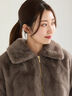【佐藤晴美着用】ミンクタッチファー衿付ジップブルゾン（グレー/チャコールグレー）｜Te chichi（テチチ）通販