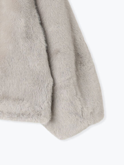 【佐藤晴美着用】ミンクタッチファー衿付ジップブルゾン（グレー/チャコールグレー）｜Te chichi（テチチ）通販