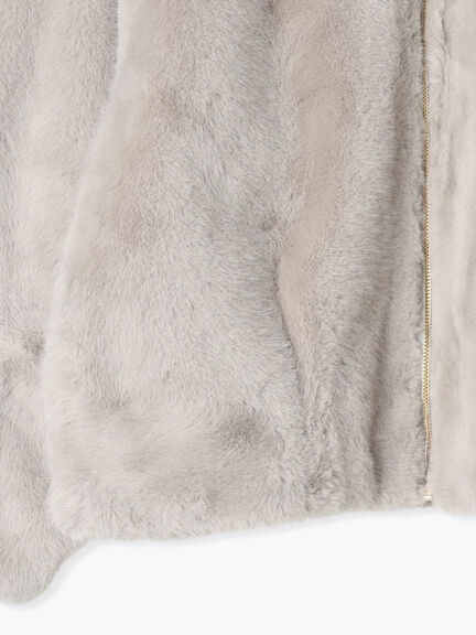 【佐藤晴美着用】ミンクタッチファー衿付ジップブルゾン（グレー/チャコールグレー）｜Te chichi（テチチ）通販