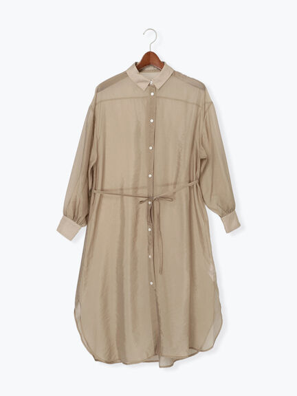 シアーロングレイヤーシャツ（ブラウン/カーキ）｜Te chichi（テチチ）通販