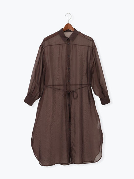 シアーロングレイヤーシャツ（ブラウン/カーキ）｜Te chichi（テチチ）通販