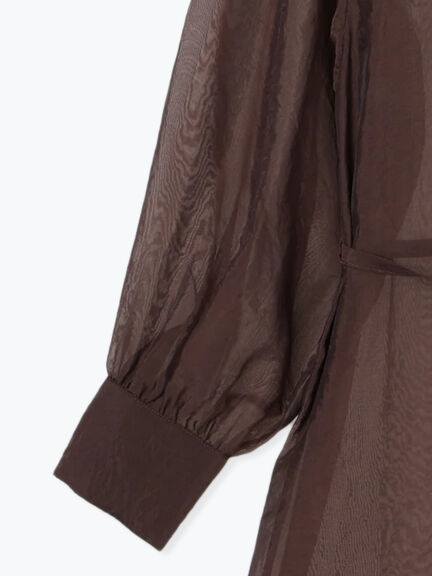 シアーロングレイヤーシャツ（ブラウン/カーキ）｜Te chichi（テチチ）通販