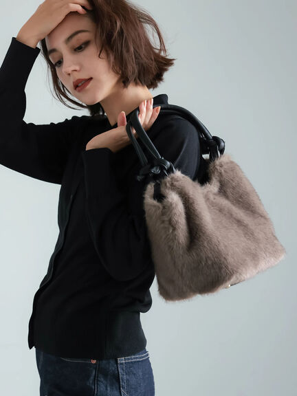 【WEB限定】ノットハンドル2wayトートバッグ（ベージュ/モカベージュ）｜Te chichi（テチチ）通販