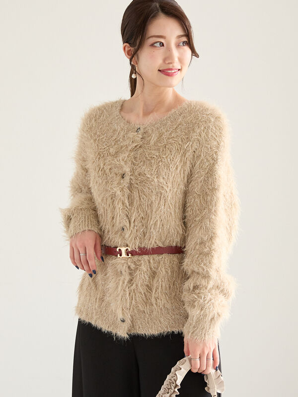 ラメロングシャギーニット（ベージュ）｜Te chichi（テチチ）通販