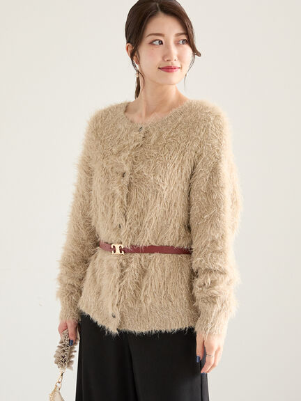 ラメロングシャギーニット（チャコールグレー/ブラック/ベージュ）｜Te chichi（テチチ）通販