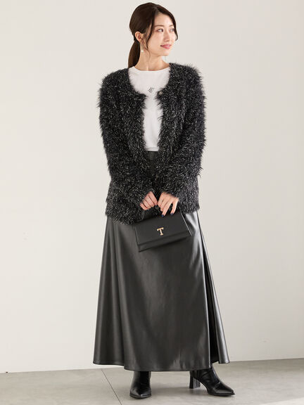 ラメロングシャギーニット（チャコールグレー/ブラック/ベージュ）｜Te chichi（テチチ）通販