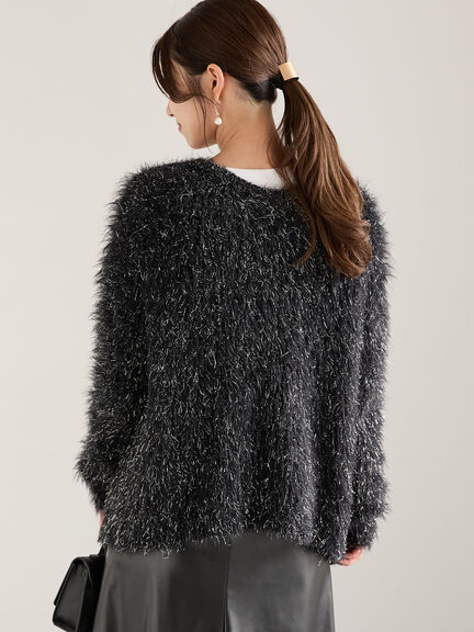 ラメロングシャギーニット（チャコールグレー/ブラック/ベージュ）｜Te chichi（テチチ）通販