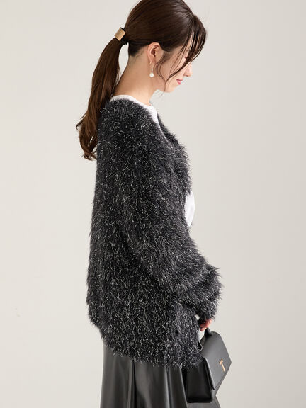 ラメロングシャギーニット（チャコールグレー/ブラック/ベージュ）｜Te chichi（テチチ）通販