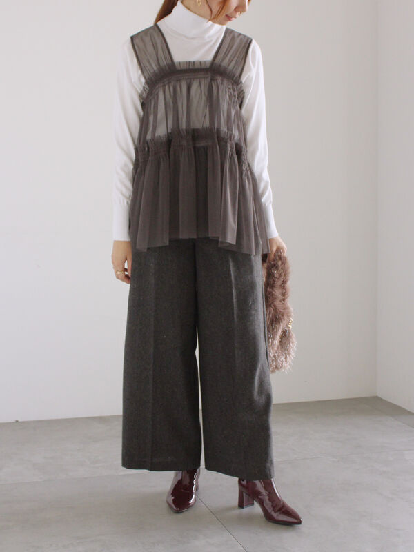 新品　chikakisada 24aw チュール　ベスト　トップス　グレー 新品 chikakisada 24aw チュール ベスト トップス グレー 【公式通販】