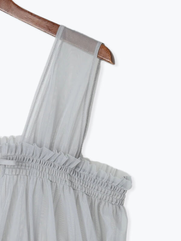 セール】 前後2WAYチュールレイヤードベスト（オフホワイト/グレー