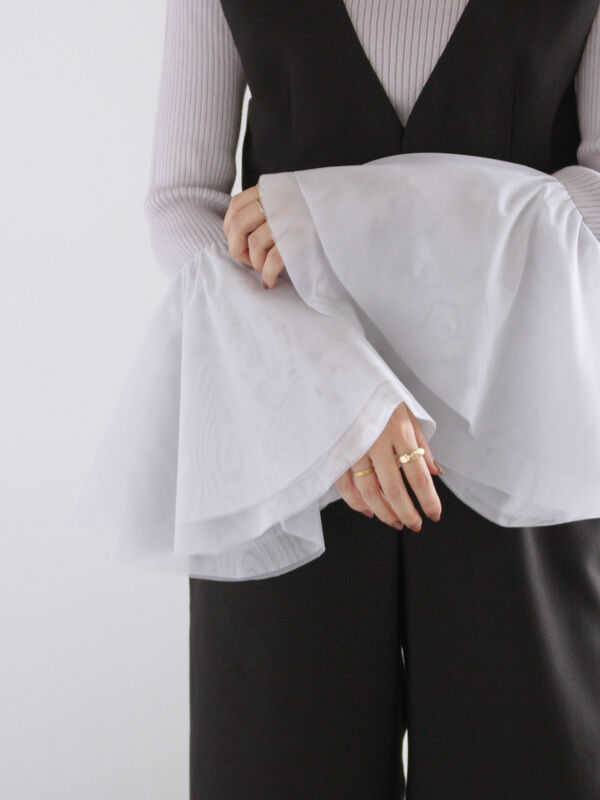 チュールフレアスリーブニットプルオーバー（グレー）｜Te chichi（テチチ）通販