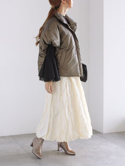 チュールフレアスリーブニットプルオーバー（グレー/ブラック/ブルー）｜Te chichi（テチチ）通販