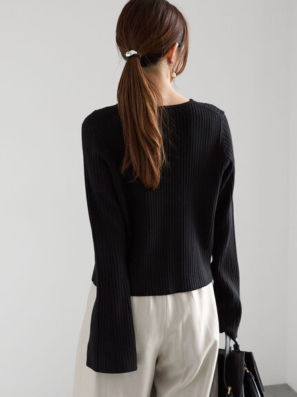 リブダブルジップVネックカーディガン（グレー/ブラック/ベージュ）｜Te chichi（テチチ）通販