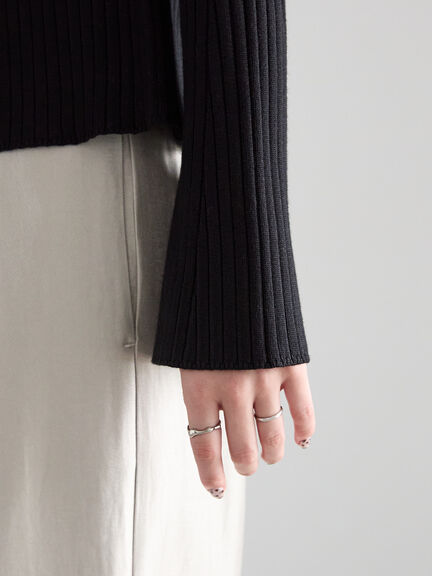 リブダブルジップVネックカーディガン（グレー/ブラック/ベージュ）｜Te chichi（テチチ）通販