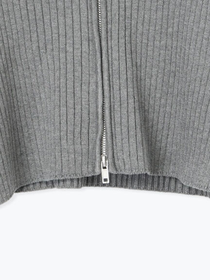 リブダブルジップVネックカーディガン（グレー/ブラック/ベージュ）｜Te chichi（テチチ）通販