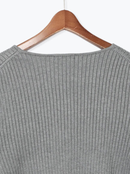 リブダブルジップVネックカーディガン（グレー/ブラック/ベージュ）｜Te chichi（テチチ）通販