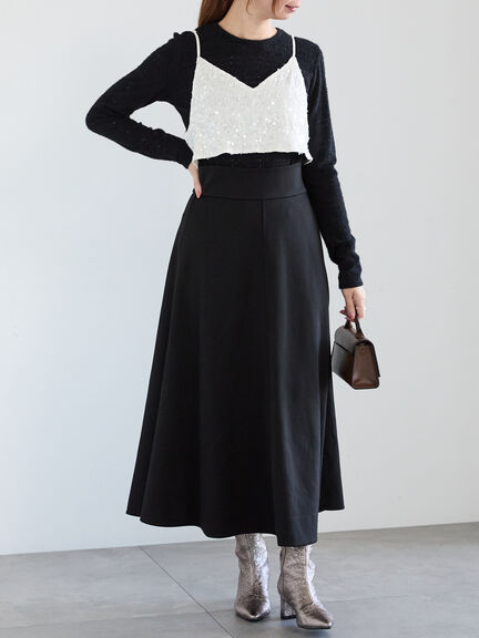 スパンコールキャミブラウス（オフホワイト/ブラック）｜Te chichi（テチチ）通販