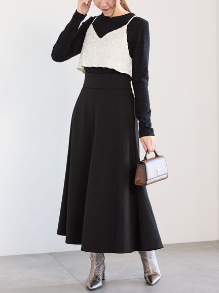 スパンコールキャミブラウス（オフホワイト/ブラック）｜Te chichi（テチチ）通販