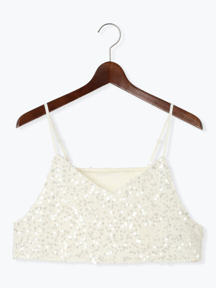 スパンコールキャミブラウス（オフホワイト/ブラック）｜Te chichi（テチチ）通販