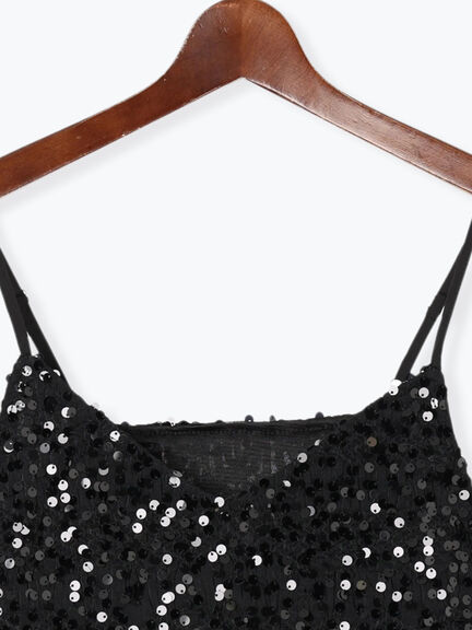 スパンコールキャミブラウス（オフホワイト/ブラック）｜Te chichi（テチチ）通販