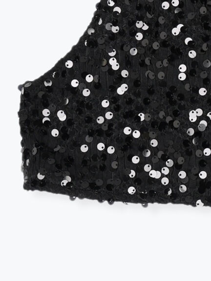 スパンコールキャミブラウス（オフホワイト/ブラック）｜Te chichi（テチチ）通販