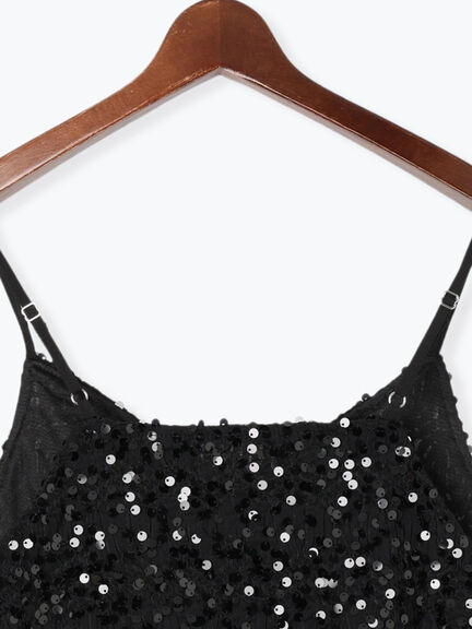 スパンコールキャミブラウス（オフホワイト/ブラック）｜Te chichi（テチチ）通販