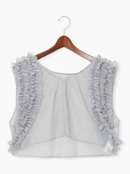 前後2WAYショルダーフリルチュールトップス（グレー/チャコールグレー）｜Te chichi（テチチ）通販