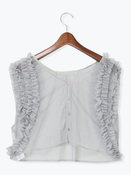 前後2WAYショルダーフリルチュールトップス（グレー/チャコールグレー）｜Te chichi（テチチ）通販