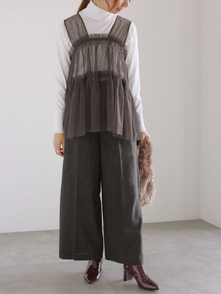 リブタートルネックプルオーバー（オフホワイト/グレー/ブラック/レッド）｜Te chichi（テチチ）通販