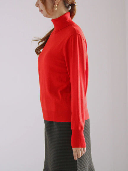 リブタートルネックプルオーバー（オフホワイト/グレー/ブラック/レッド）｜Te chichi（テチチ）通販