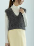 ロングラメシャギーベスト（オフホワイト/チャコールグレー/ブラック）｜Te chichi（テチチ）通販