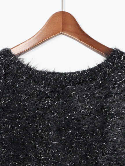 ロングラメシャギーベスト（オフホワイト/チャコールグレー/ブラック）｜Te chichi（テチチ）通販