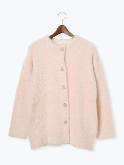 ダブルフェイスフェザーニット カーデ（チャコールグレー/ピンク/ベージュ）｜Te chichi（テチチ）通販