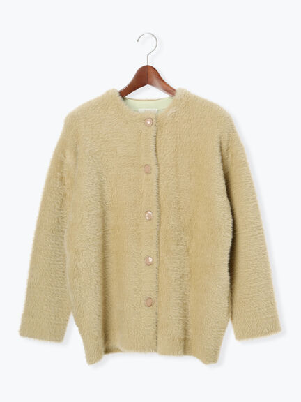 ダブルフェイスフェザーニット カーデ（チャコールグレー/ピンク/ベージュ）｜Te chichi（テチチ）通販