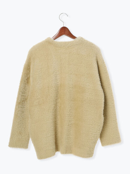 ダブルフェイスフェザーニット カーデ（チャコールグレー/ピンク/ベージュ）｜Te chichi（テチチ）通販