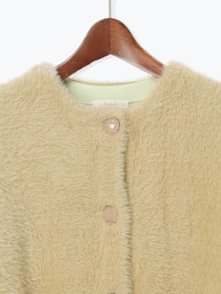 ダブルフェイスフェザーニット カーデ（チャコールグレー/ピンク/ベージュ）｜Te chichi（テチチ）通販