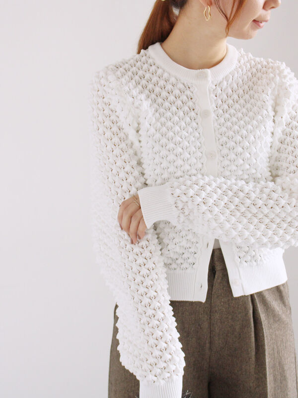 ポコポコニットカーディガン（オフホワイト）｜Te chichi（テチチ）通販