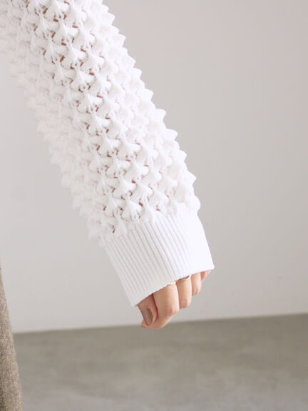 ポコポコニットカーディガン（オフホワイト/ブラック/ピンク）｜Te chichi（テチチ）通販