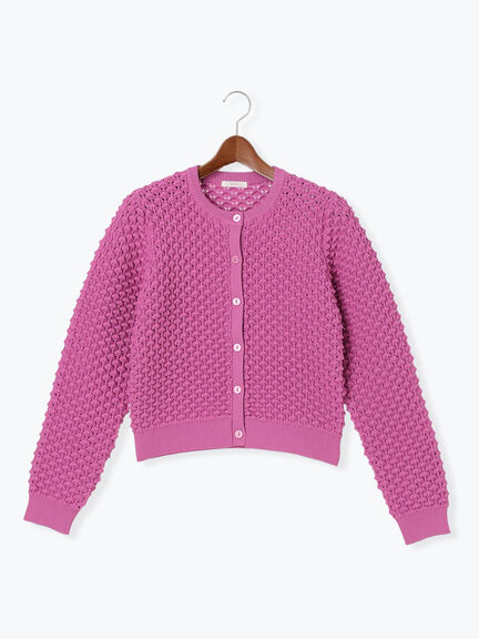 ポコポコニットカーディガン（オフホワイト/ブラック/ピンク）｜Te chichi（テチチ）通販