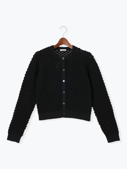 ポコポコニットカーディガン（オフホワイト/ブラック/ピンク）｜Te chichi（テチチ）通販