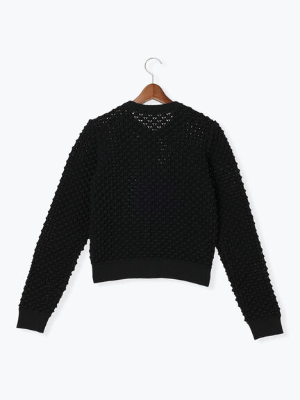 ポコポコニットカーディガン（オフホワイト/ブラック/ピンク）｜Te chichi（テチチ）通販