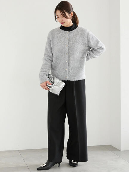 【佐藤晴美着用】ラメシャギークルーカーディガン（シルバー/チャコールグレー/ゴールド）｜Te chichi（テチチ）通販