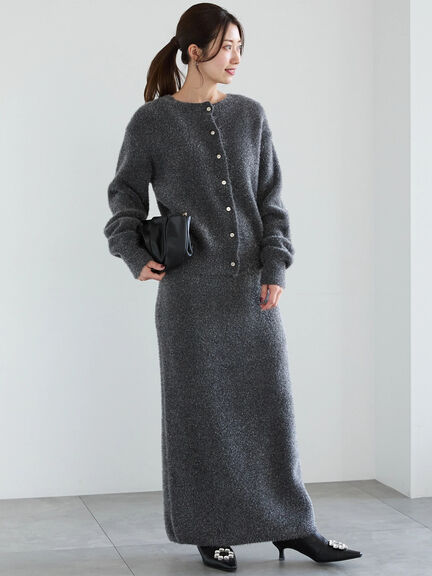 【佐藤晴美着用】ラメシャギークルーカーディガン（シルバー/チャコールグレー/ゴールド）｜Te chichi（テチチ）通販