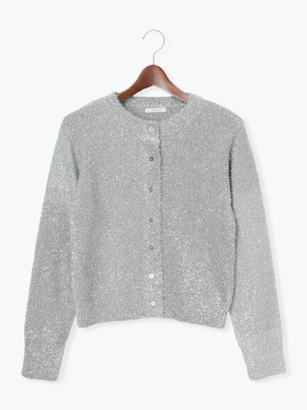 【佐藤晴美着用】ラメシャギークルーカーディガン（シルバー/チャコールグレー/ゴールド）｜Te chichi（テチチ）通販