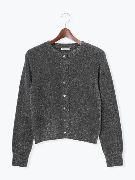 【佐藤晴美着用】ラメシャギークルーカーディガン（シルバー/チャコールグレー/ゴールド）｜Te chichi（テチチ）通販