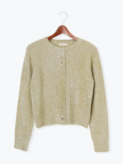 【佐藤晴美着用】ラメシャギークルーカーディガン（シルバー/チャコールグレー/ゴールド）｜Te chichi（テチチ）通販